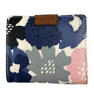 Fossil Women's Floral Wallet and Card Holder - Blue, Pink, Gray